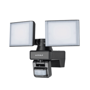 LUXULA LED Strahler mit Bewegungsmelder, 2x15W, neutralweiß, für Außenbereiche.