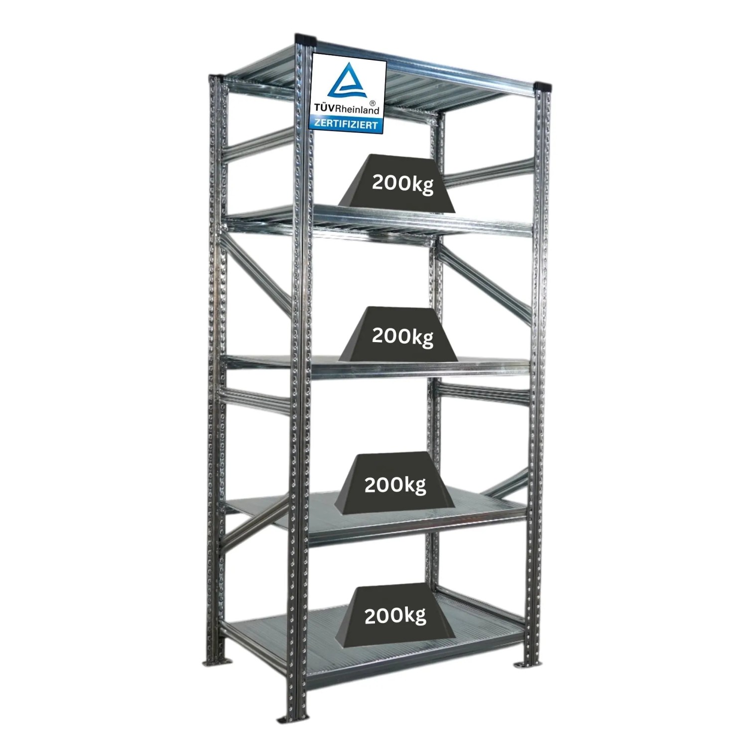 PROREGAL Fachbodenregal Stecksystem Proximo Grundregal HxBxT 200 x 120 x 32 cm 11 Ebenen Fachlast 235 kg Beidseitig Verzinkt