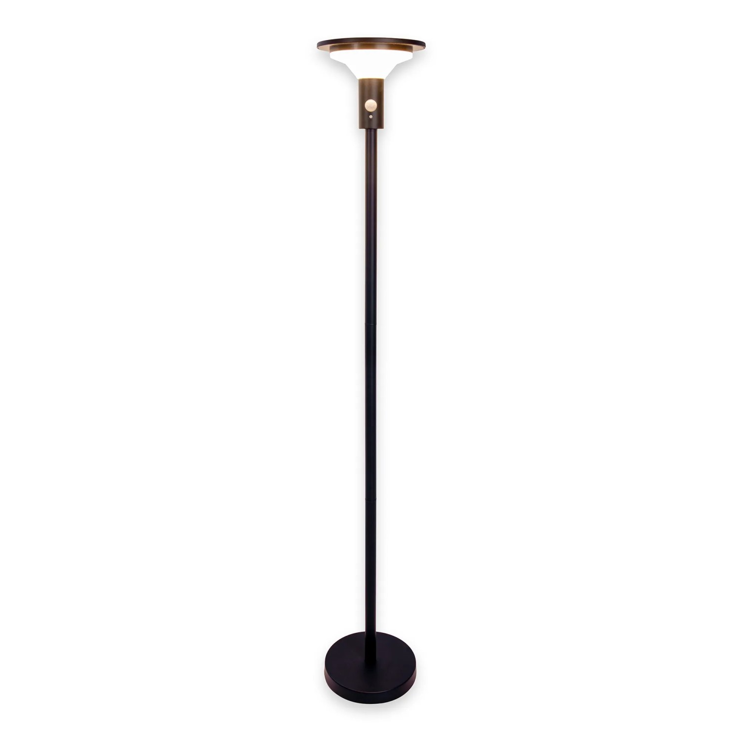Schwarze LED Solar Stehleuchte Nora, 139cm, für Garten und Terrasse.
