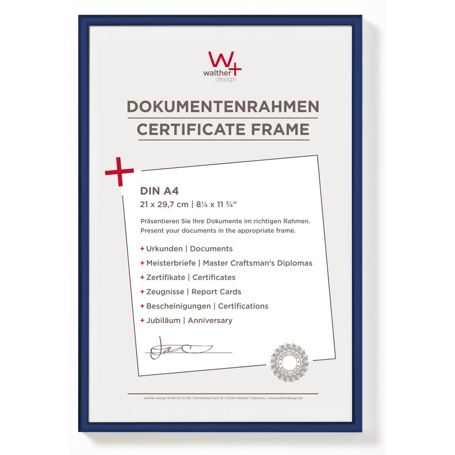 walther design New Lifestyle Kunststoff Bilderrahmen 21x29,7 cm Blau KV130L günstig online kaufen