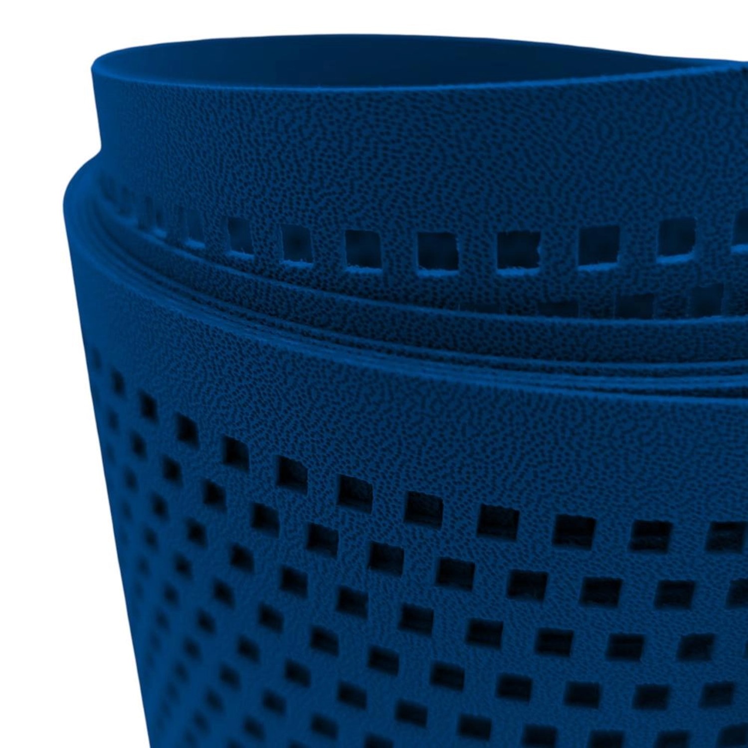 zaunzu Sichtschutz, Enzianblau, mit Quadrat-Lochmuster für Doppelstabmatten.