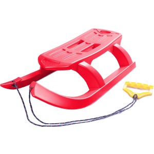 Roter Ondis24 Kinderschlitten Rennrodel Bob Arrow mit Metallkufen.