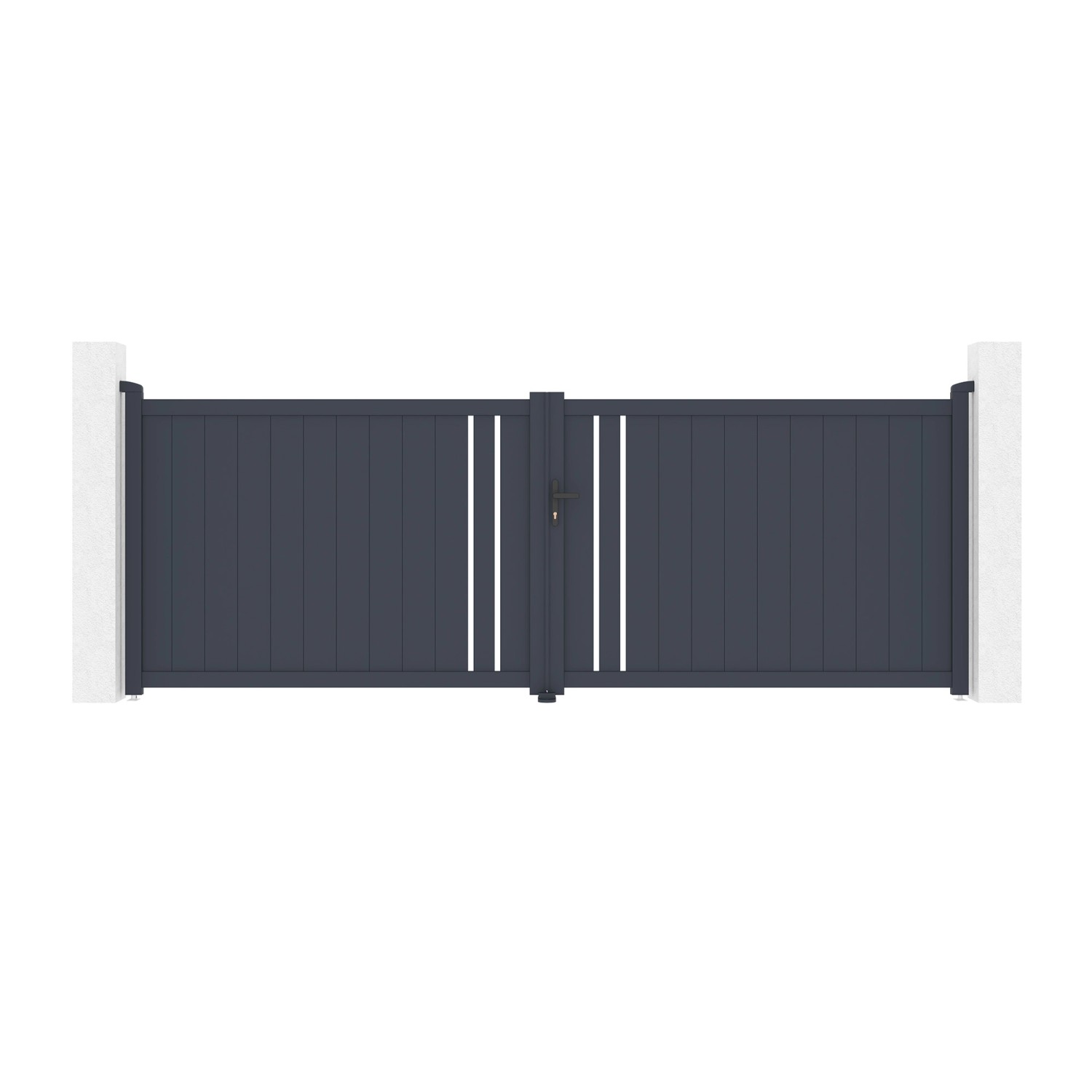 Casanoov Flügeltor 4M Giona H 140Cm Aluminium & 2 Eifel Pfosten 15X15Cm H 1 günstig online kaufen