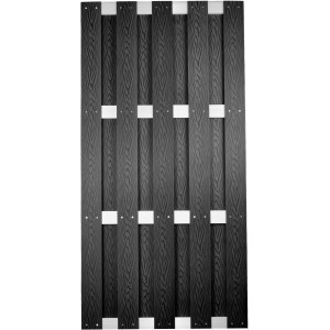 T & J WPC-Sichtschutzzaun Dalian, Alu/Anthrazit, 90x180cm. Sichtschutz für Garten und Terrasse.