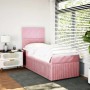 Rosa vidaXL Boxspringbett 100x200 cm mit Matratze und Kopfteil aus Samt.
