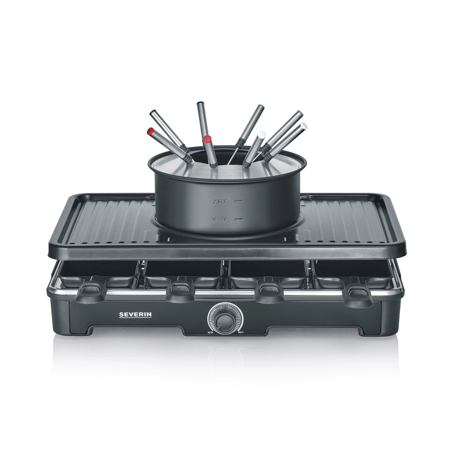 Severin Raclette-Fondue Kombination RG 2347 mit Grillplatte 1.400 W günstig online kaufen