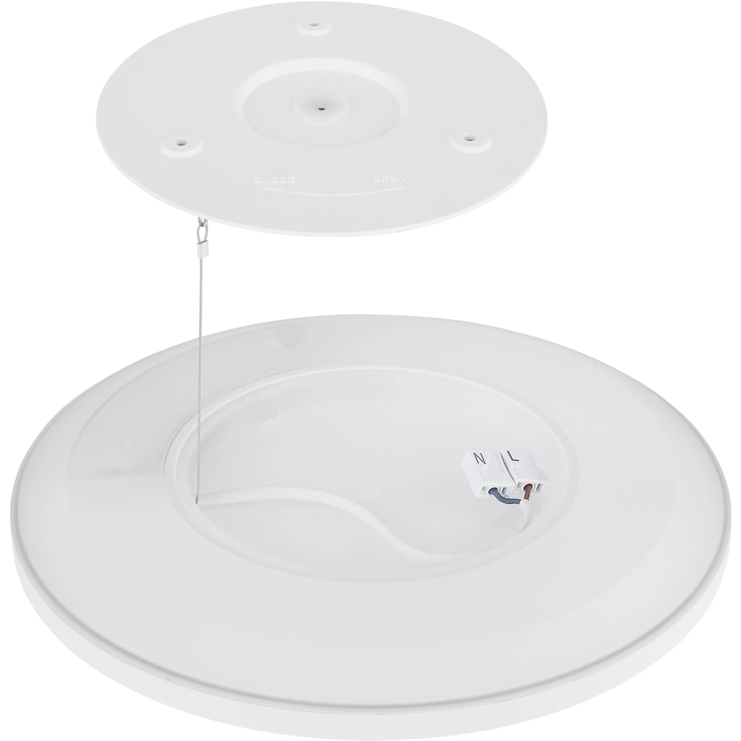 Weiße Globo LED Deckenleuchte Sapana, Ø 29,4 cm, für Bad und andere Räume.