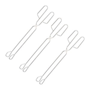 Relaxdays Grillzange 3er Set Edelstahl Silber Hitzebeständig 38 cm x 8 cm x 4,5 cm 140 g