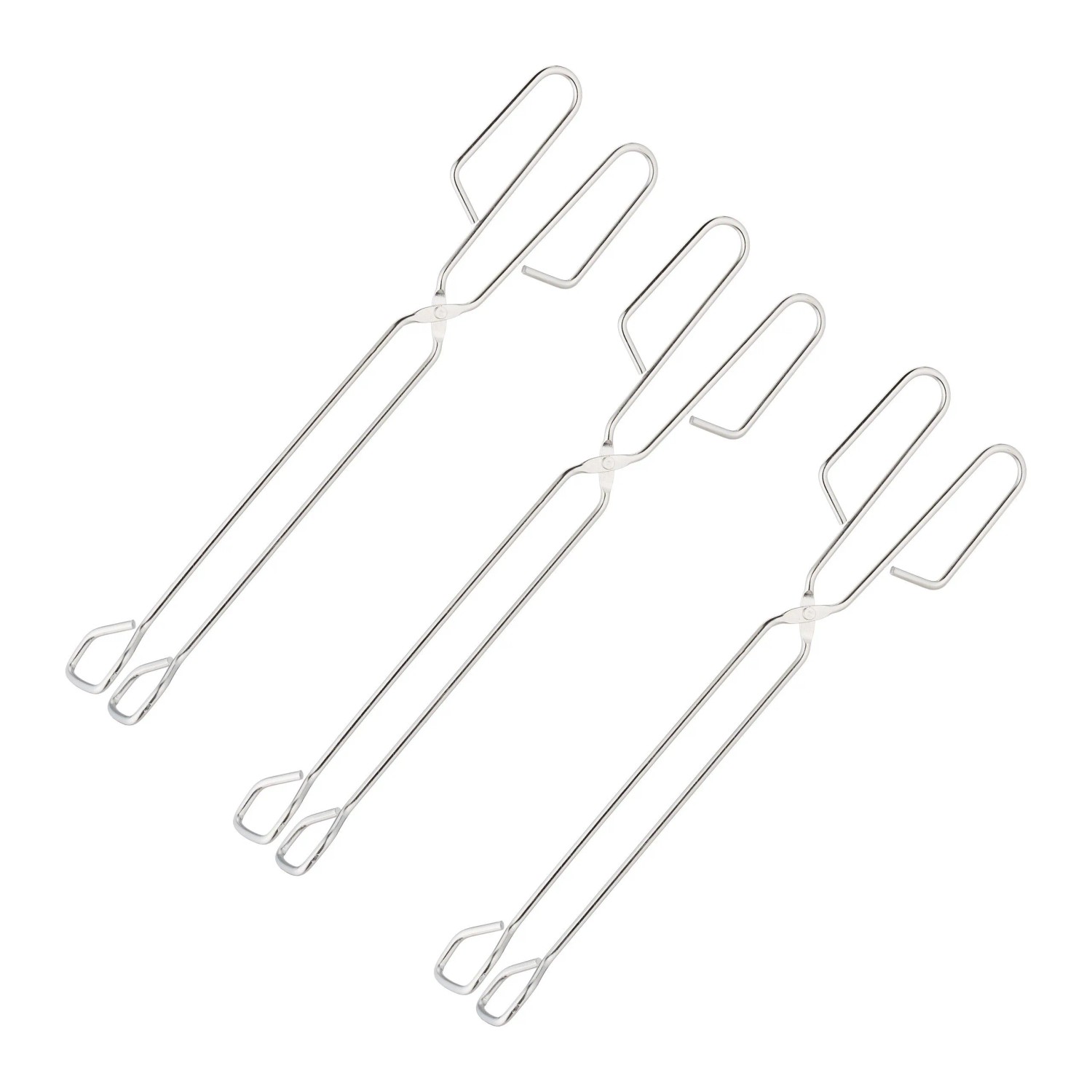 Relaxdays Grillzange 3er Set Edelstahl Silber Hitzebeständig 38 cm x 8 cm x 4,5 cm 140 g