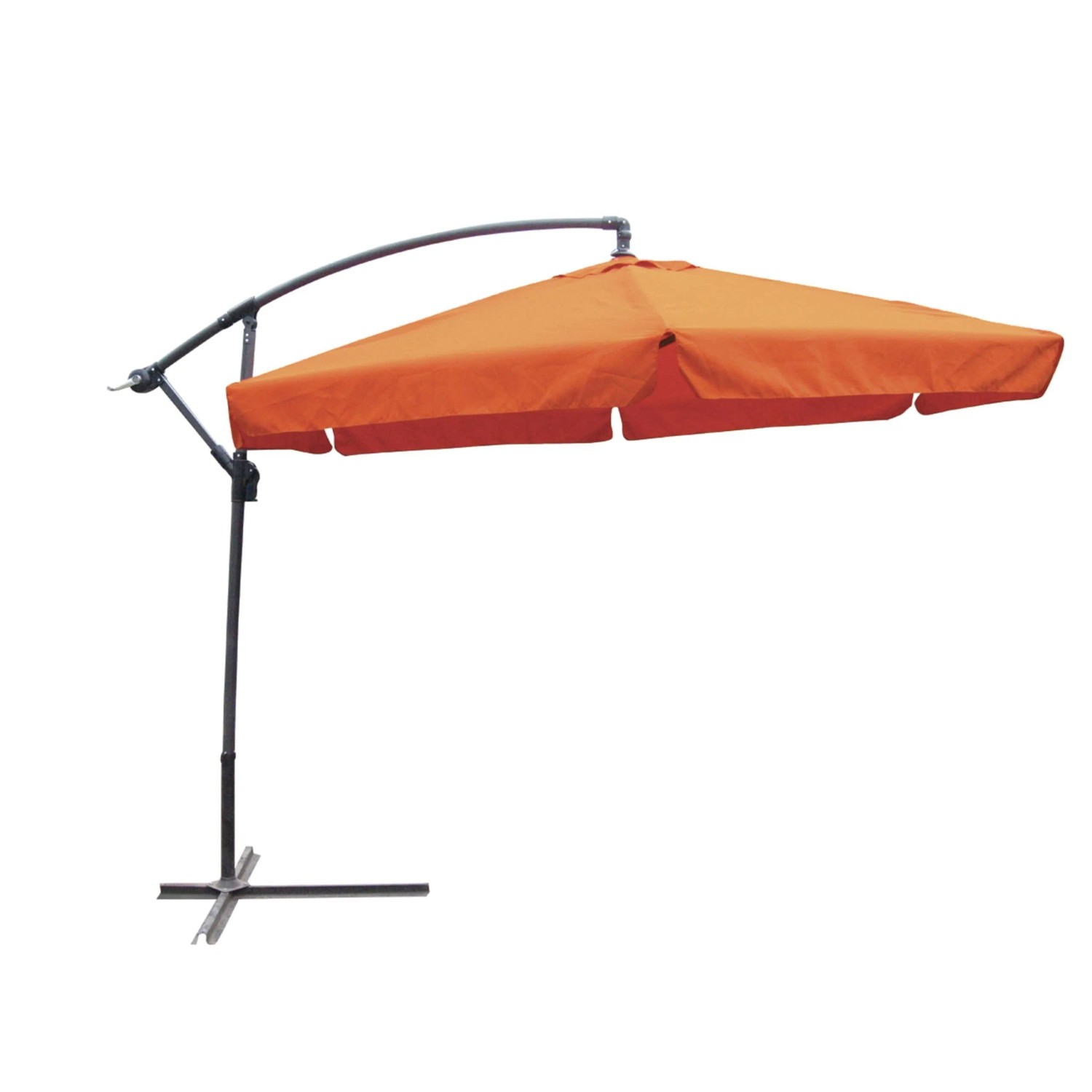 DELUKE Ampelschirm CALLI Ø 300cm 6-Eckig Terrakotta Polyester Sonnenschirm mit Ständer UV-Schutz Aluminium Wasserabweisend