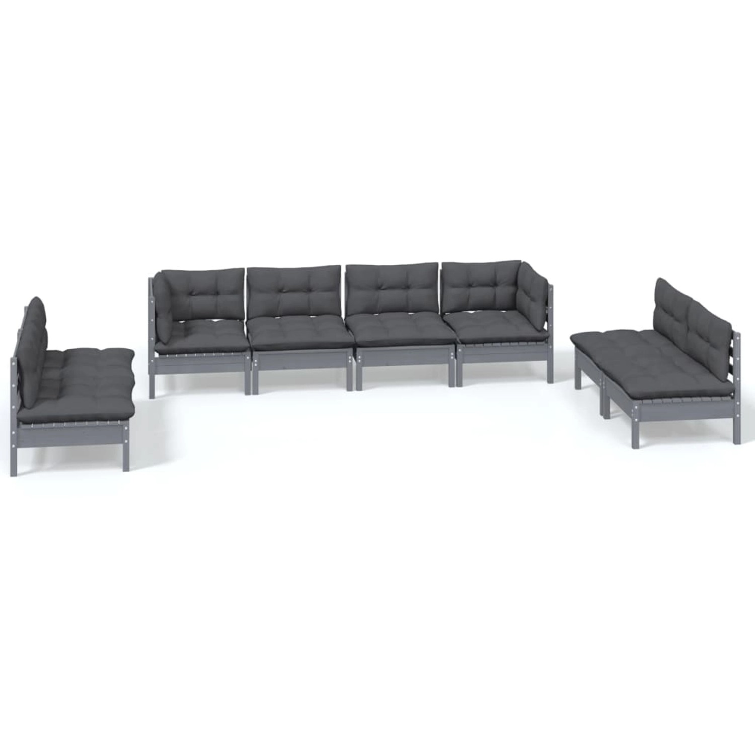 vidaXL 8-tlg Garten-Lounge-Set mit Kissen Kiefer Massivholz Modell 127