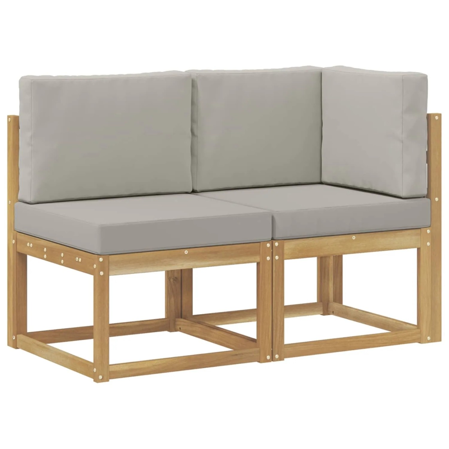 vidaXL Outdoor Mittel- und Ecksofa 2 Stück Weiß Massivholz Akazie 901474