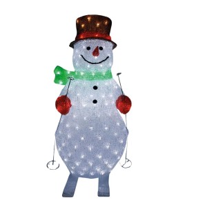 Lex XL LED Acryl Schneemann Figur 82cm Beleuchtet Weihnachtsdeko für Außen & Innen