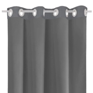 Anthrazitfarbener Dekoschal Ellen mit Ösen, 140x175 cm, für Fenstervorhänge.