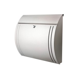 Burg Wächter Briefkasten Modena 3857 aus Edelstahl, schlichtes Design.