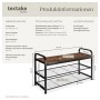 Tectake Schuhregal Southampton Industrial Style Holz und Stahl 91 x 36 x 55 cm Industrial Holz Dunkel Rustikal_6