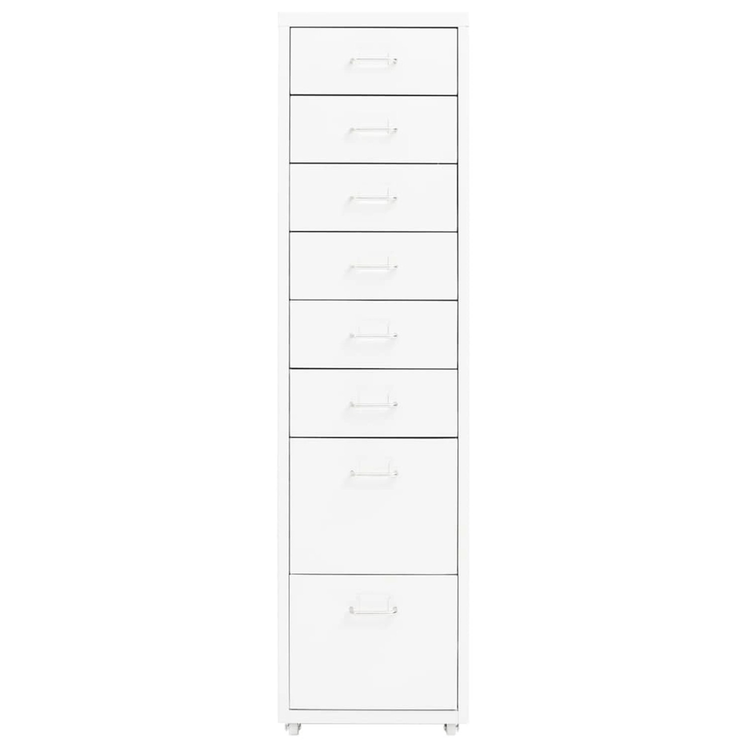 vidaXL Aktenschrank Aktenschrank mit Rollen Weiß 28x41x109 cm Metall günstig online kaufen