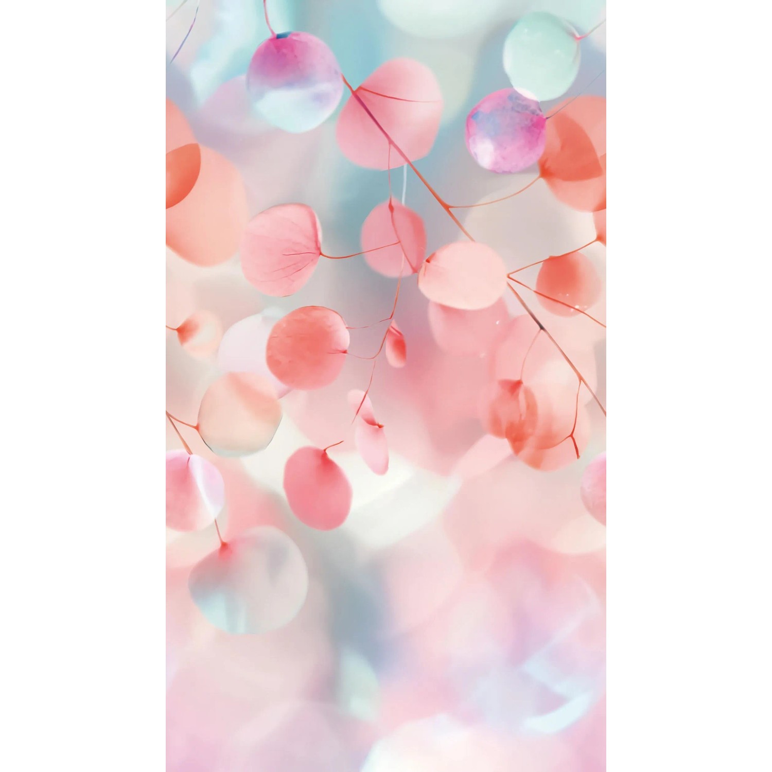 PROFHOME 791551-GU Fototapete Floral Rosa Pink Blau-Lila Weiß 1,59 m x 2,8 m