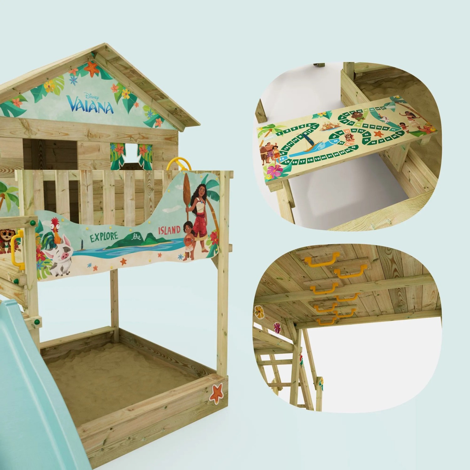 Wickey Saga Spielturm von Disney als Vaiana mit Rutsche und Sandkasten_4