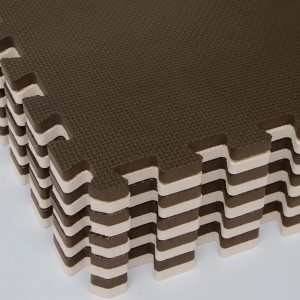 LittleTom Puzzlematte, 9 braune Schaumstoffmatten 30x30cm für Babys und Kinder.