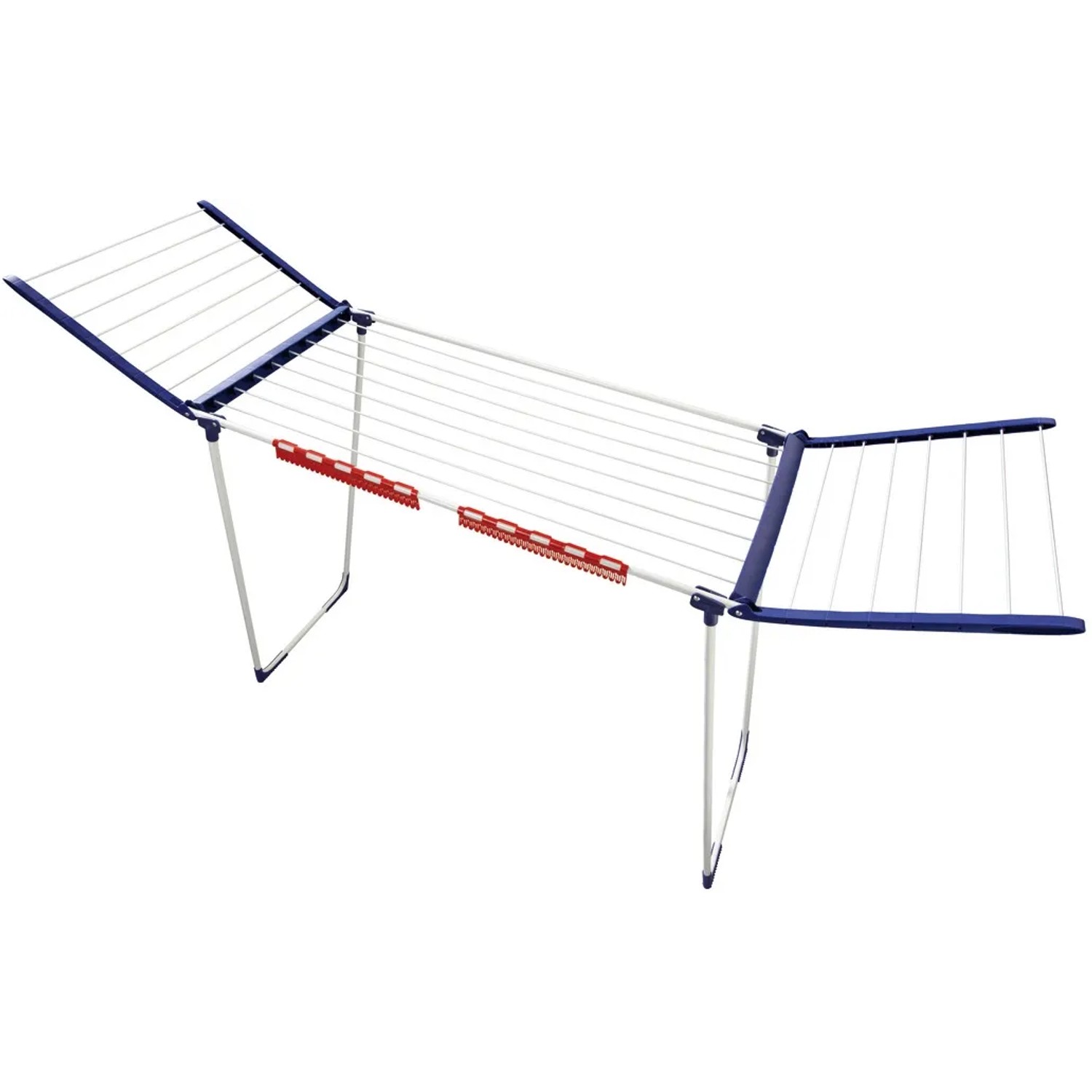 Leifheit Wäscheständer Pegasus Maxx Blau, mit extra hohen Flügeln und 18m Trockenlänge.
