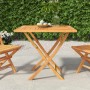 Klappbarer Gartentisch aus Teakholz, 85x85 cm, ideal für Garten, Terrasse oder Balkon.