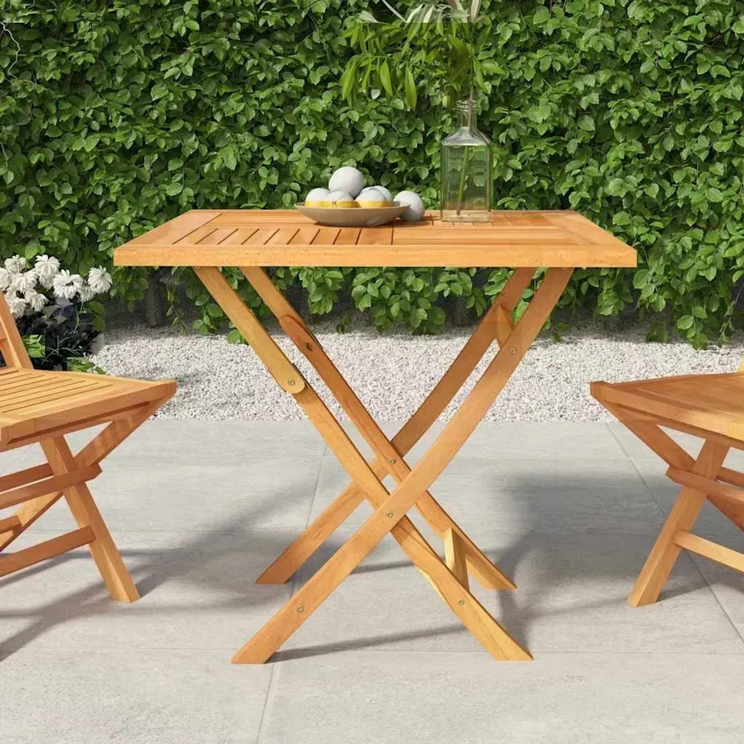 vidaXL Holz Gartentisch klappbar Teak Massivholz 85x85x76 cm 47419 kaufen bei OBI