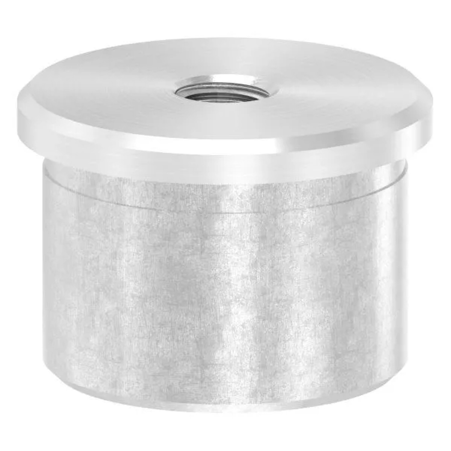 FeNau Rohrabschlussstopfen V2A Edelstahl Für Rohr Ø 33,7 mm X 2,0 mm Mit M8 Gewinde Zum Kleben Flach