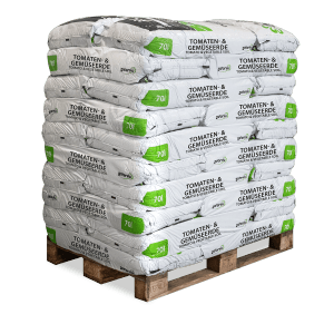 Palette Galamio Tomaten- & Gemüseerde, 30 Säcke à 70l. Ideal für Gemüseanbau im Garten.