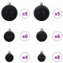 Schwarze Christbaumkugeln Set, glänzend und matt, für künstlichen Weihnachtsbaum