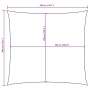 Maßzeichnung des quadratischen Sonnensegels 3x3 m. Zeigt Außenmaße von 300 cm und Innenmaße von 260 cm.
