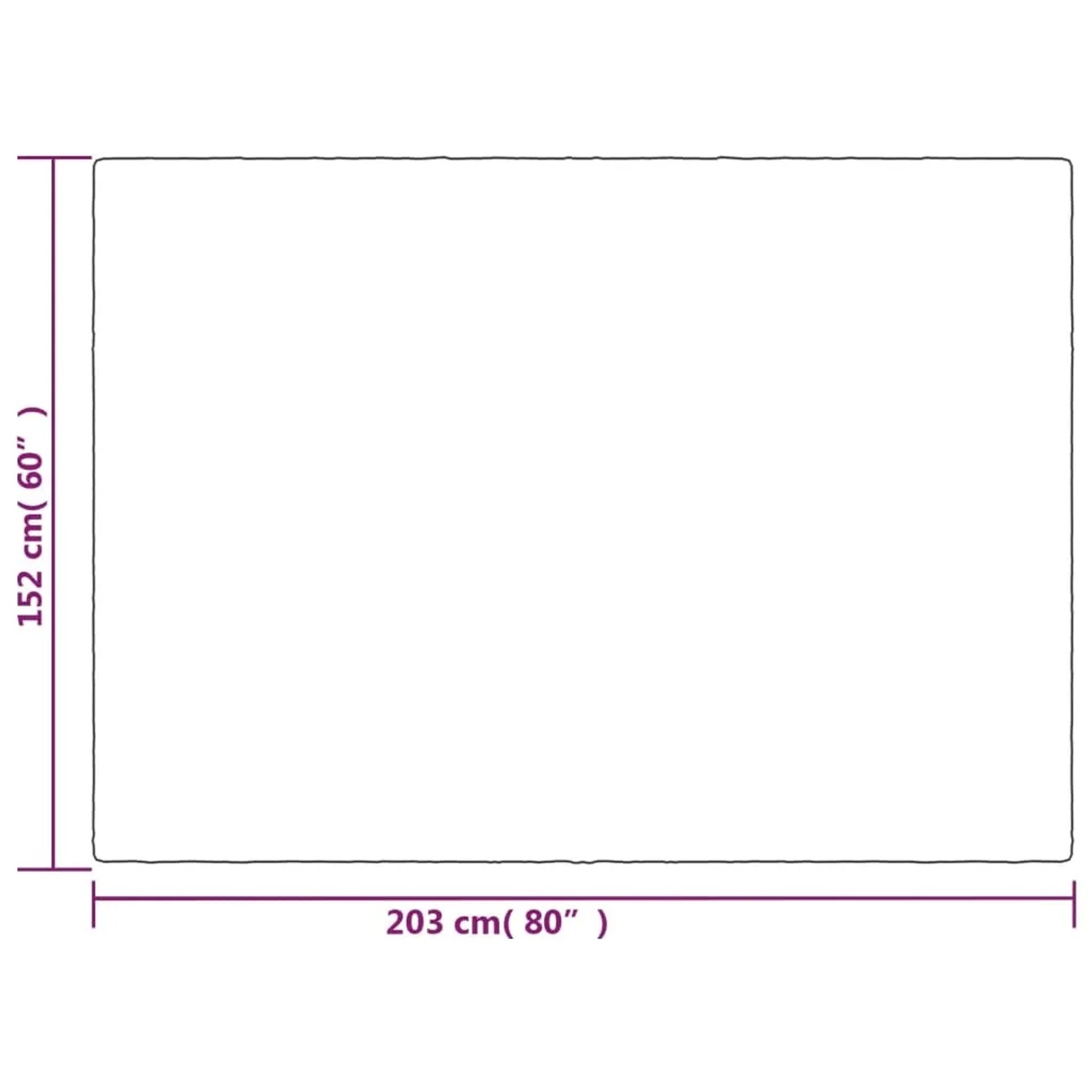 Graue vidaXL Gewichtsdecke (152x203 cm, 7 kg) mit Maßangaben.