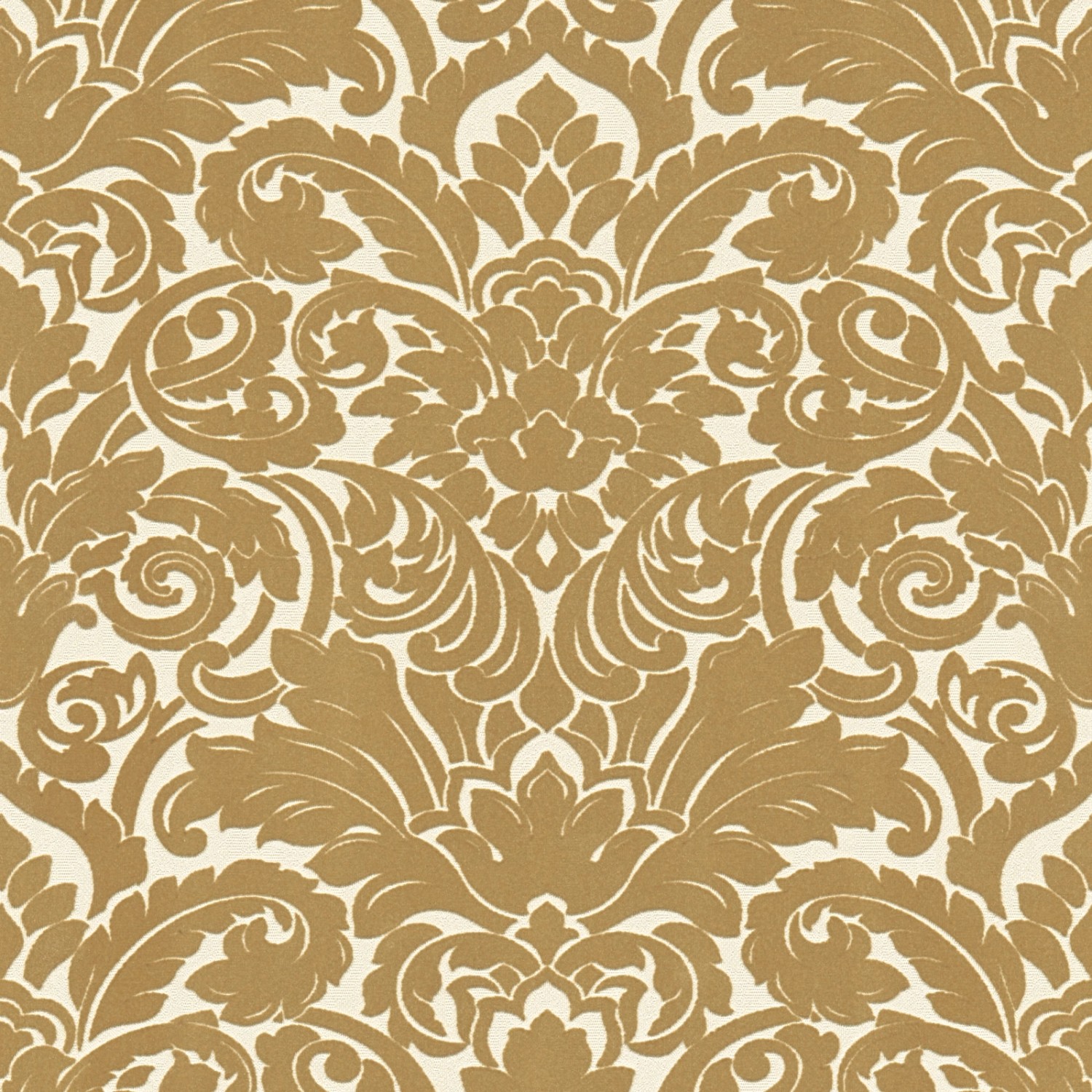 Bricoflor Ornament Tapete in Weiß Gold Neobarock Wandtapete mit Samt Muster auf Vinyl Barock Vliestapete mit Flock Desig