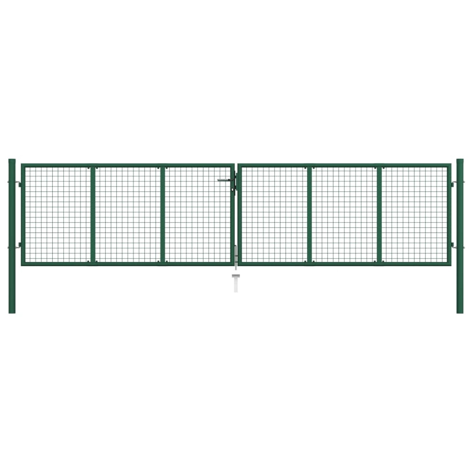 vidaXL Doppelstabmatten-Doppeltor Stahl 390x75 cm Grün 145747 günstig online kaufen
