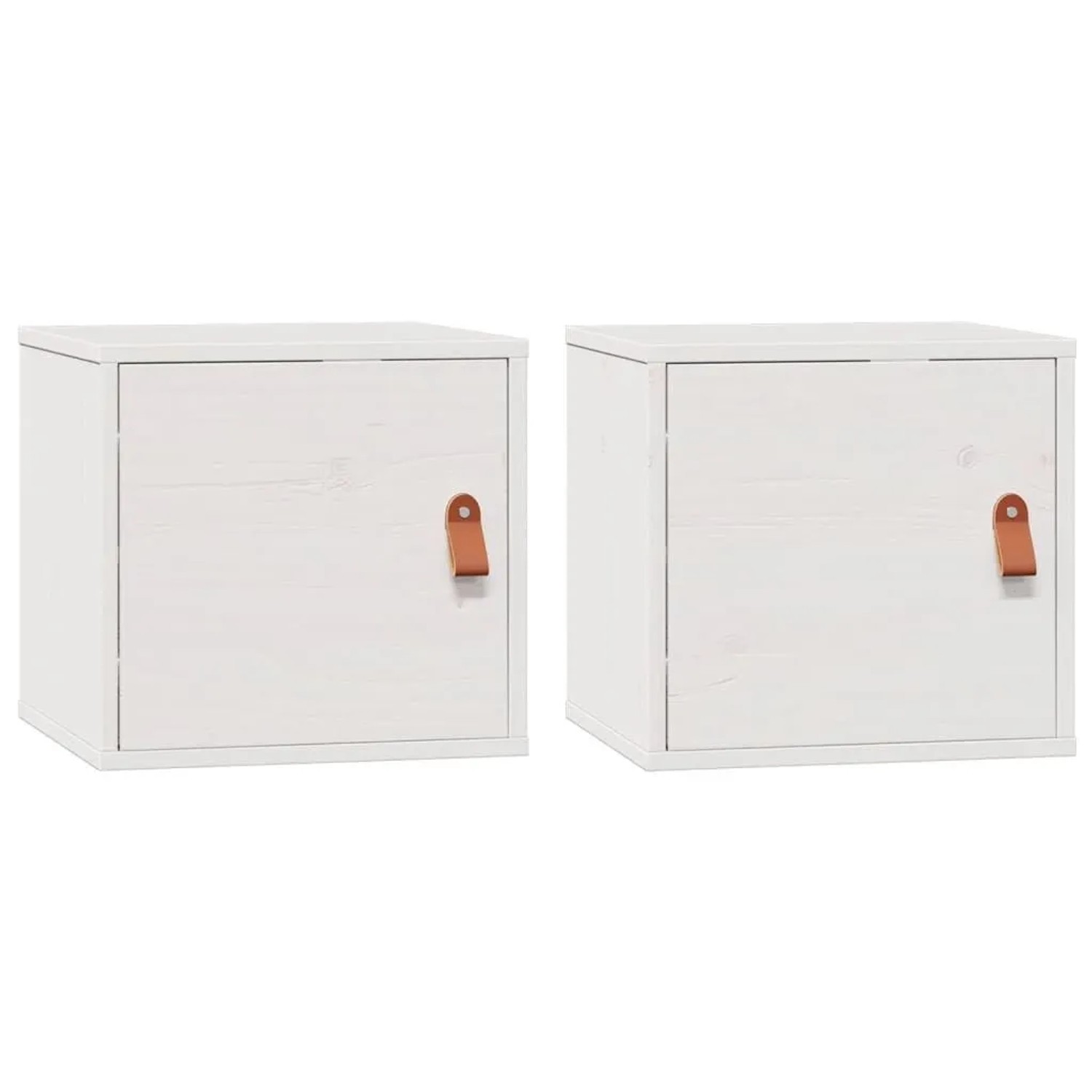 vidaXL Wandschränke 2 Stk Weiß 31,5x30x30 cm Massivholz Kiefer 818358