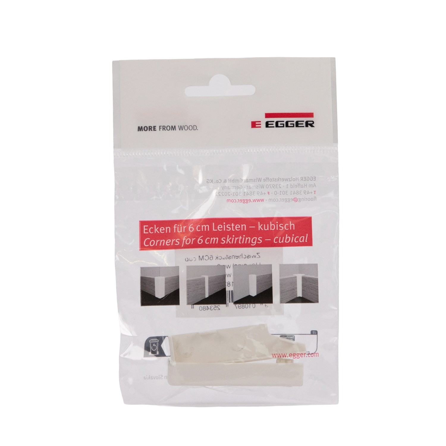 Egger Zwischenstück 6 cm Universal Weiß 2 Stück