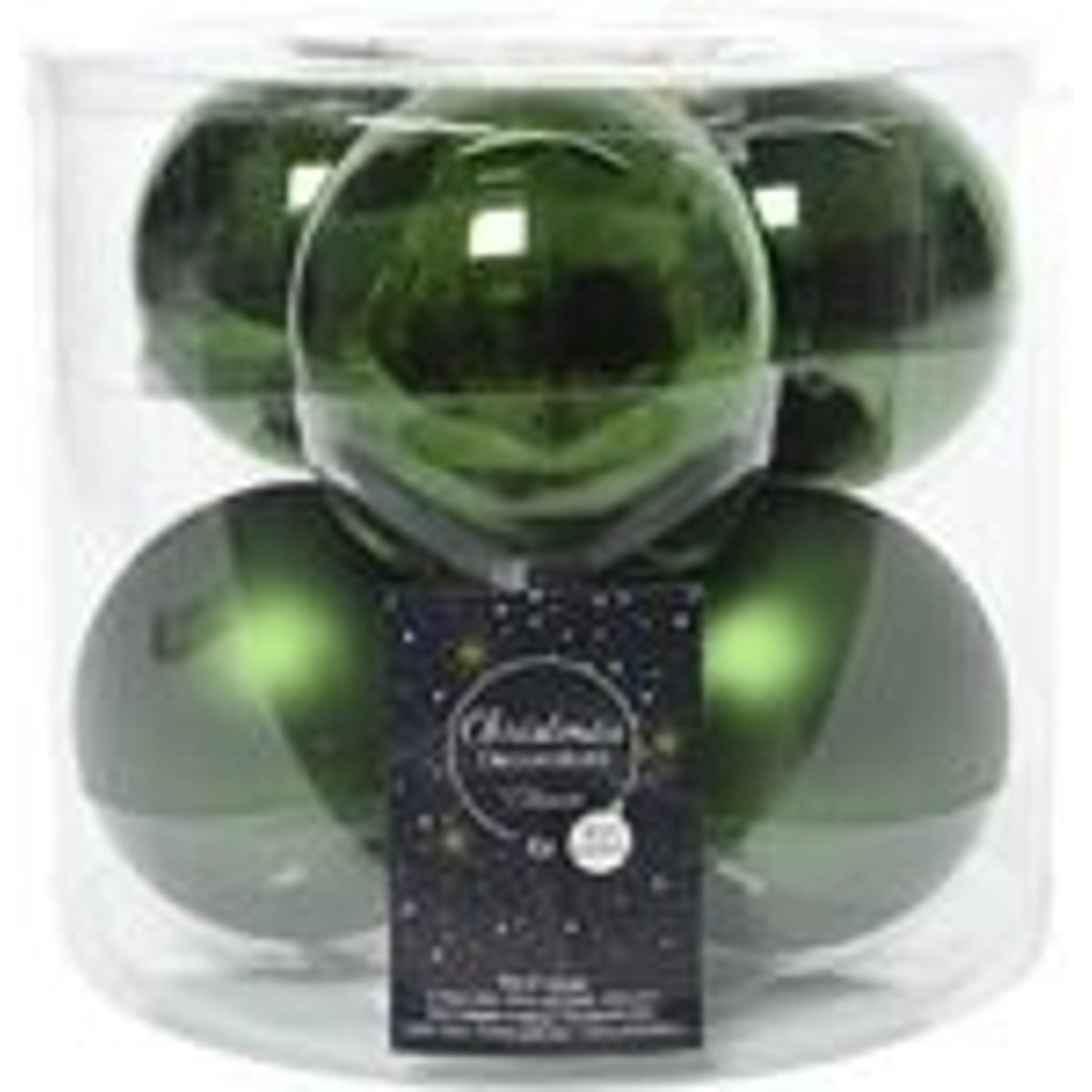 Kaemingk Weihnachtsbaumkugeln Glas 8 cm 6 Stueck PinienGruen