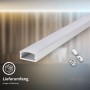 Briloner Aluminiumprofil, selbstklebend, 2m, alu-weiß, mit Endkappen für LED-Streifen.