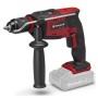 Einhell Akku-Schlagbohrmaschine Power X-Change, rot-schwarz, mit Zusatzhandgriff und Schnellspannbohrfutter.