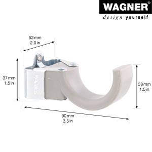 Wagner Haken Hooks4Tools, groß, silber-alu. Wandhaken für Werkzeug und mehr.