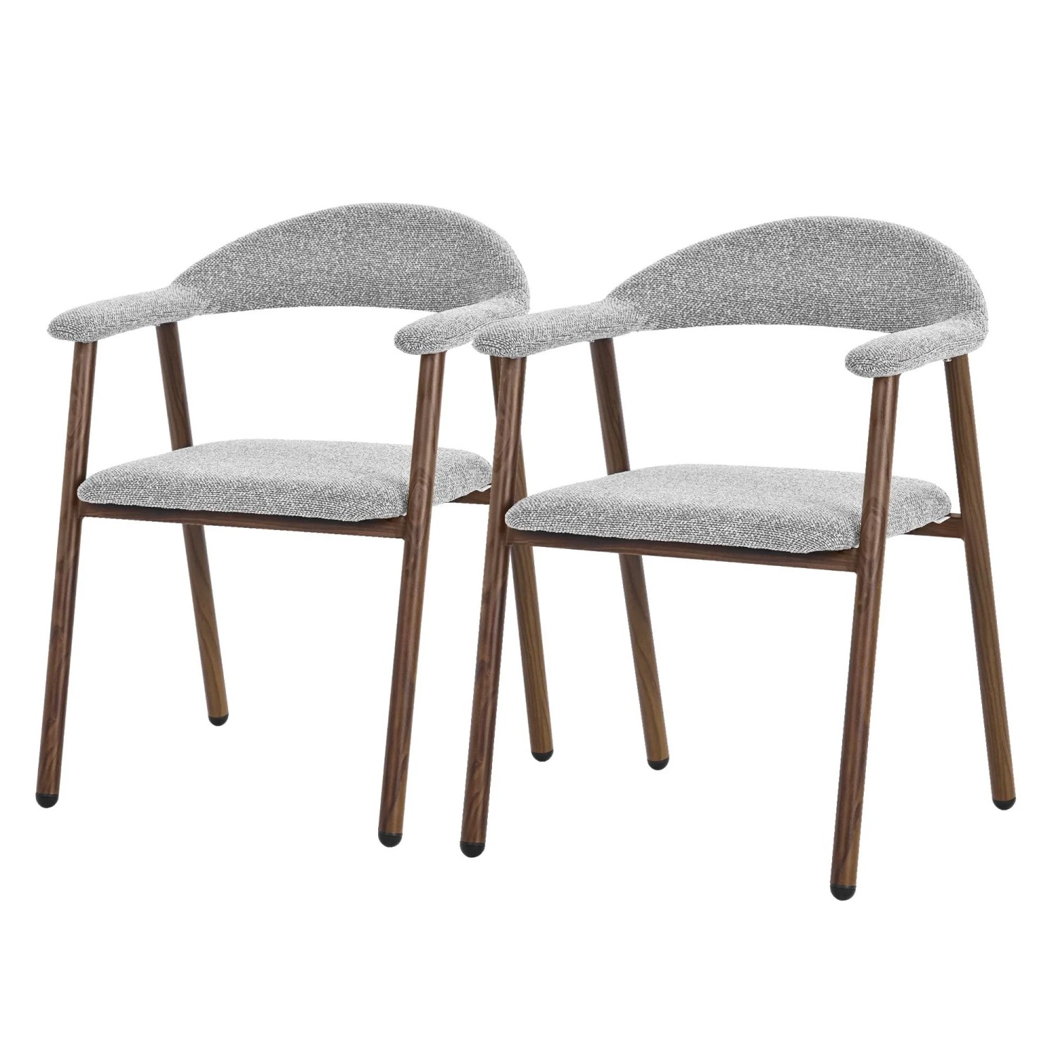 ML-Design Esszimmerstühle 2Er Set Grau mit Webstruktur & Stahlgestell