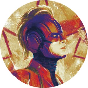 Komar Vlies Fototapete: Captain Marvel Helm im Painting Stil, Ø 125cm.