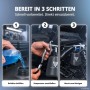 STAHLWERK Druckluft-Reinigungspistole RP-90 ST in 3 Schritten: Befüllen, Kompressor anschließen, bereit zur Kfz-Reinigung.