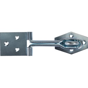 Verzinkte Überfalle mit Öse, 140 mm, für Kistendeckel und Türen.