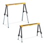 Relaxdays Arbeitsbock 2er Set Stahl Orange Höhenverstellbar 91,5 cm x 106 cm x 50 cm