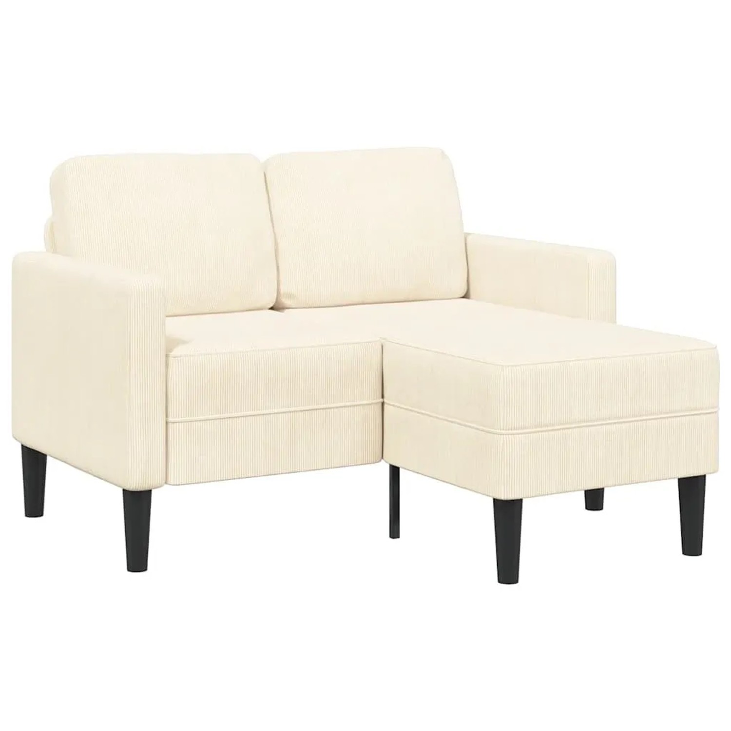 vidaXL 2-Sitzer-Sofa mit Chaiselongue L-Form Creme 125 cm Leinen 4107078 günstig online kaufen