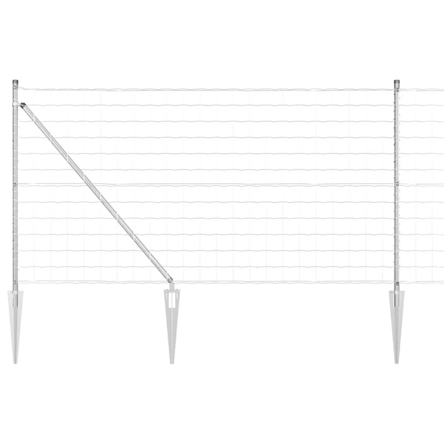 vidaXL Zaun mit Pfosten Silber 1 x 10 m Stahl 3350751 günstig online kaufen