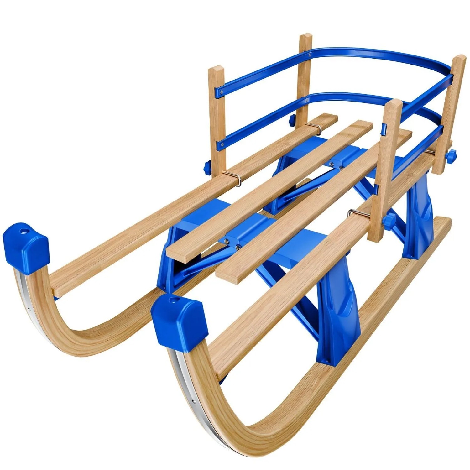 Tectake Holzschlitten Vivian Klappbar  Mit Rückenlehne Aus Buchenholz und Kunststoff  109 50 x 39 x 45 cm Braun