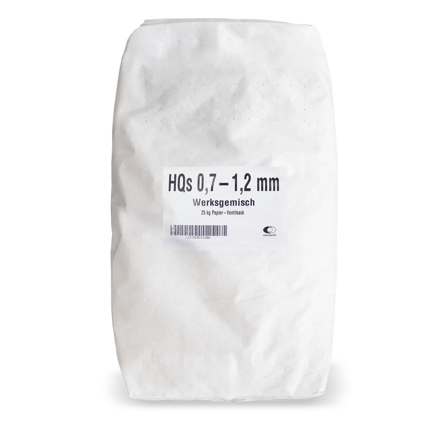 Weißer Sack Galamio Quarzsand 0,7-1,2 mm, 25kg, für Garten und Bau. Schüttgüter.