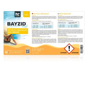 Bayzid pH Plus Granulat 1kg für Pools zur pH-Wert Erhöhung.